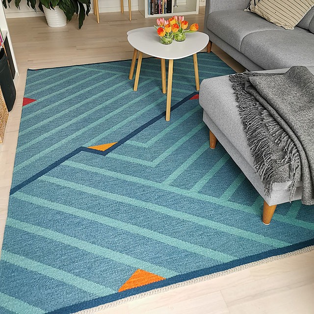 handgeweven vloerkleed door Lotte Dalgaard