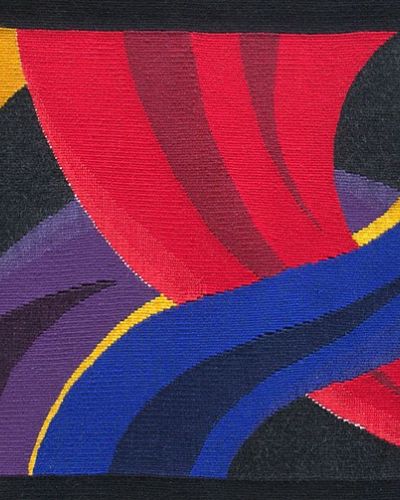 kleurig geweven tapijt